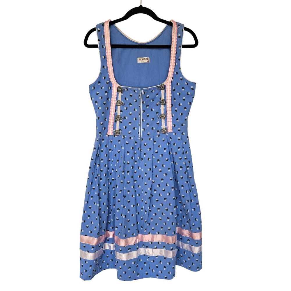 Blue and Pink Dirndl Dress